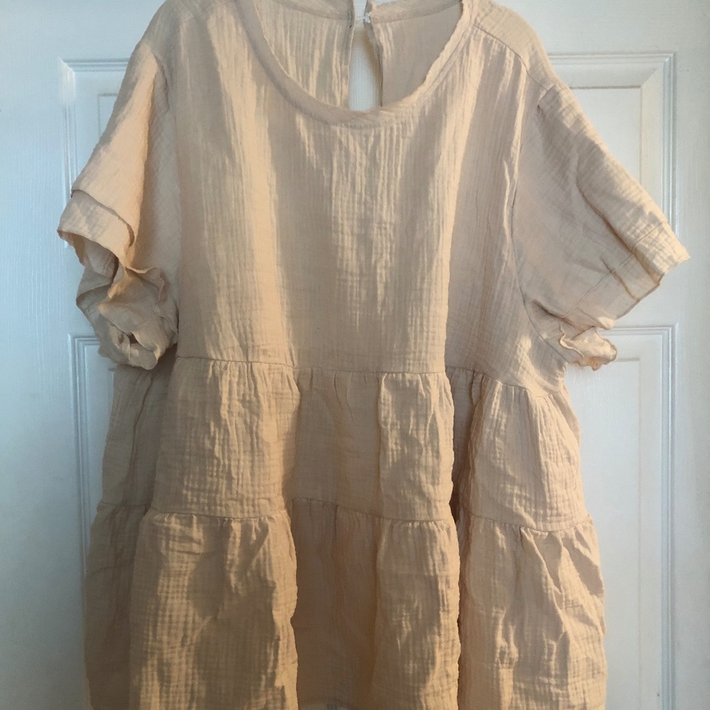 Shein Curve 3x babydoll gauze top, NWT, vacay collection